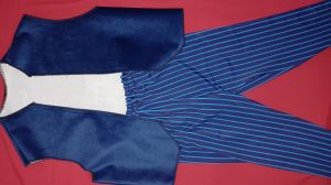 Kids Costumes to Hire - Blue waistcoat and stripe pants child